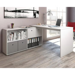 Hudson L-Shaped Corner Desk for Home Office - White