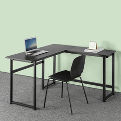 Ajnag L-Shaped Corner Desk for Home Office - Black