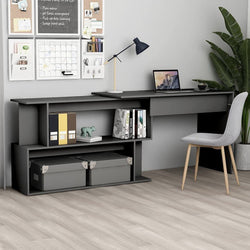 Leonetti L-Shaped Corner Desk for Home Office - Grey