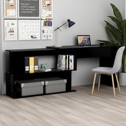 Leonetti L-Shaped Corner Desk for Home Office - Black