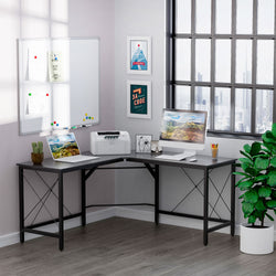 Bassell L Shaped Corner Desk For Gaming - Black