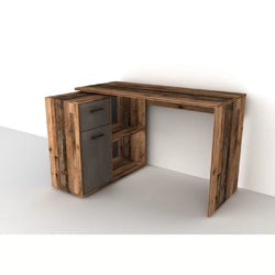 Brooks L Shaped Corner Desk - Brown & Grey