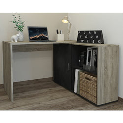 Fortis L-Shaped Corner Desk for Office - Sonoma Oak & Matera