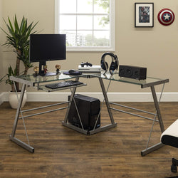 Vespa Corner Desk for Gaming - Grey