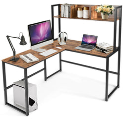 Logan L Shaped Corner Desk For Gaming - Walnut