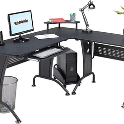 Regent Corner Desk For Gaming - Graphite Black