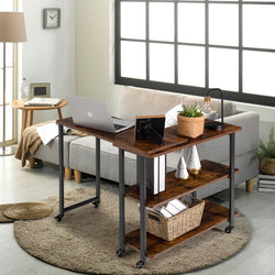 Brindy L-Shaped Corner Desk for Home Office - Brown