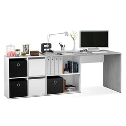 Croyden L-Shaped Corner Desk for Home Office - Ash Grey