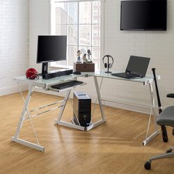 Vespa Corner Desk for Gaming - White