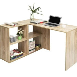 Angulo L-Shaped Corner Desk for Home Office - Core Oak