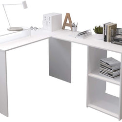 Spectrum L-Shaped Corner Desk for Home Office - White