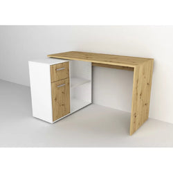 Brooks L Shaped Corner Desk - Beige & White
