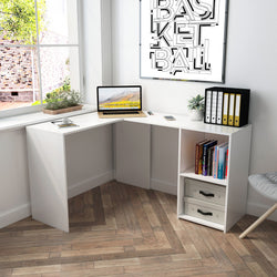 Forge L-Shaped Corner Desk for Home Office - White