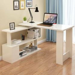 Mazur L-Shaped Corner Desk for Home Office - White