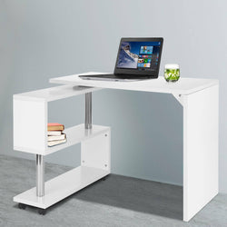 Cassian S-Shaped Corner Desk - White