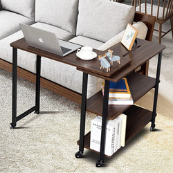 Brindy L-Shaped Corner Desk for Home Office - Walnut