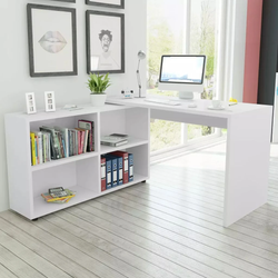 Cargile L-Shaped Corner Desk for Home Office - White