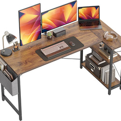 Adley L-Shaped Corner Desk for Home Office - Deep Brown - 140cm