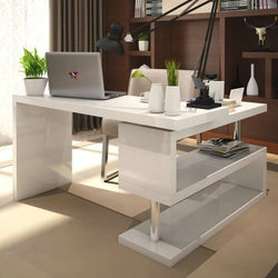 Dunphy L-Shaped Corner Desk for Home Office - White