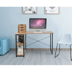 Coad L-Shaped Corner Desk for Home Office - Light Oak & Black