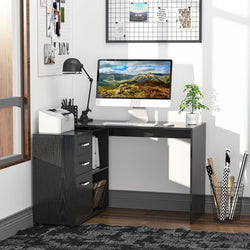 Blohm L-Shaped Corner Desk for Home Office - Black