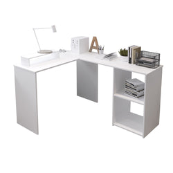 Carevic L-Shaped Corner Desk for Home Office - White