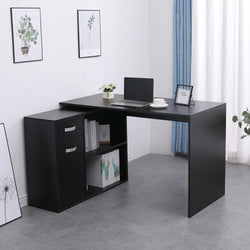 Mateo L-Shaped Corner Desk for Home Office - Black