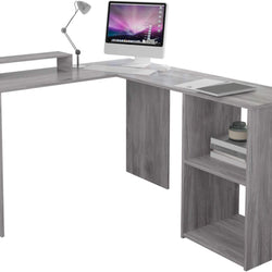 Spectrum L-Shaped Corner Desk for Home Office - Grey