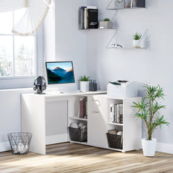 Destry L Shaped Corner Desk - White