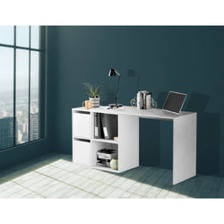 Reddin L-Shaped Rotating Corner Desk - White