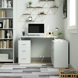 Eada L-Shaped Corner Desk for Home Office - White