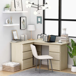 Kinslee L-Shaped Corner Desk for Home Office - Sonoma Oak