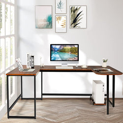 Beckett Corner Desk For Home Office - Brown & Black