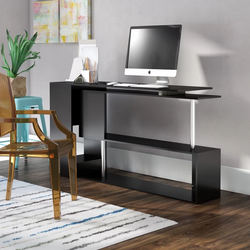 Clairmont L-Shaped Corner Desk for Home Office - Black