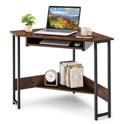 Ercie Corner Desk for Home Office – Rustic Brown