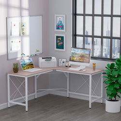 Bassell L Shaped Corner Desk For Gaming - Oak