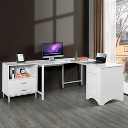 Jovan L Shaped Corner Desk - White