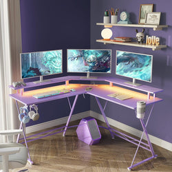 Azaria L Shaped Corner Desk - Purple