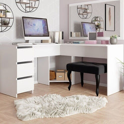 Ingalls L-Shaped Corner Desk for Home Office - White