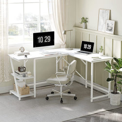 Remi L-Shaped Corner Desk for Home Office - White