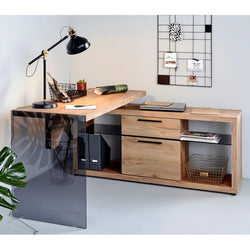 Gila L-Shaped Corner Desk for Home Office - Oak