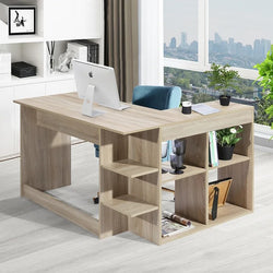 Fane L-Shaped Corner Desk for Home Office - Beech