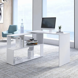 Eldrid L-Shaped Corner Desk for Home Office - White