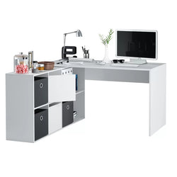 Croyden L-Shaped Corner Desk for Home Office - White Artik