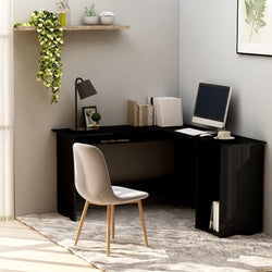 Empress L-Shaped Corner Desk - High Gloss Black