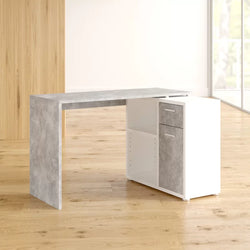 Eryca L Shaped Rotating Corner Desk - Grey