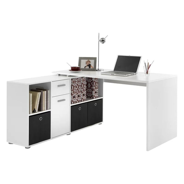 Halcy L Shaped Rotating Corner Desk White Corner Desks UK Corner