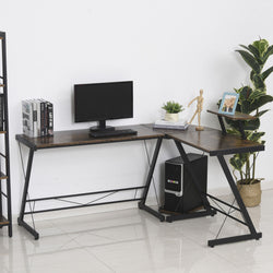 Ferrill Corner Desk For Home Office - Brown & Black